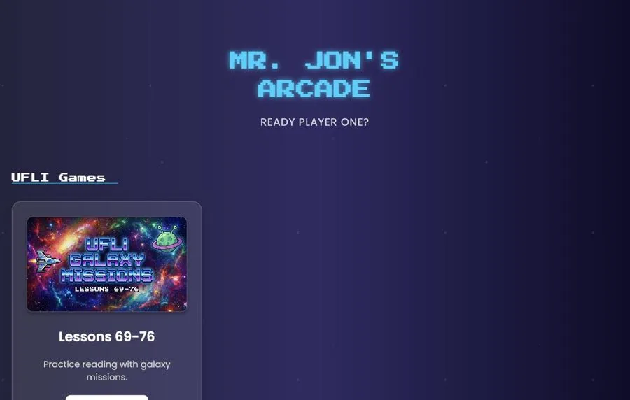 Mr. Jon's Arcade / Word-Study companion game